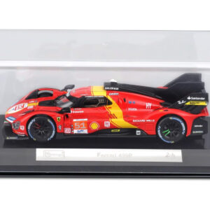 Ferrari 499P #51 James Calado - Antonio Giovinazzi - Alessandro Pier Guidi "Ferrari AF Corse" Winner "24 Hours of Le Mans" (2023) "Racing" Series with Display Case 1/43 Diecast Model Car by Bburago