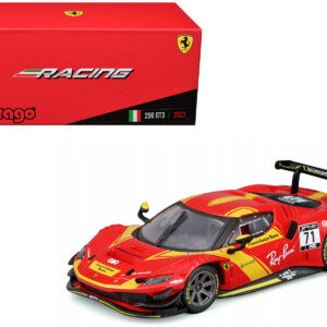 Ferrari 296 GT3 #71 Red "Francorchamps Motors" (2022) "Racing" Series with Display Case 1/43 Diecast Model Car by Bburago