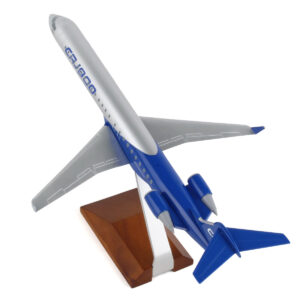 Bombardier CRJ900 Commercial Aircraft "CRJ900 Next Gen" Silver Metallic and Blue with Wood Stand (Snap-Fit) 1/100 Plastic Model by Skymarks