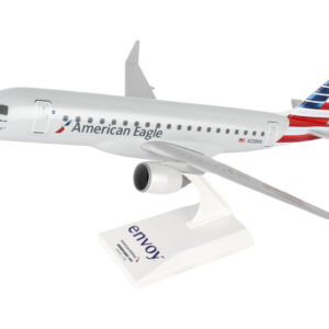 Embraer E175 Commercial Aircraft "American Airlines - American Eagle" (N220NN) Gray with Striped Tail (Snap-Fit) 1/100 Plastic Model by Skymarks