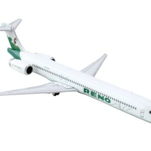 McDonnell Douglas MD-90 Commercial Aircraft "Reno Air" (N905RA) White with Green Tail 1/400 Diecast Model Airplane by GeminiJets