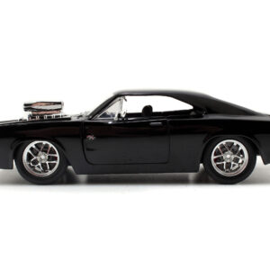Model Kit Dodge Charger R/T Black and Dom Diecast Figure "Fast & Furious" Movie "Build N' Collect" Series 1/24 Diecast Model Car by Jada