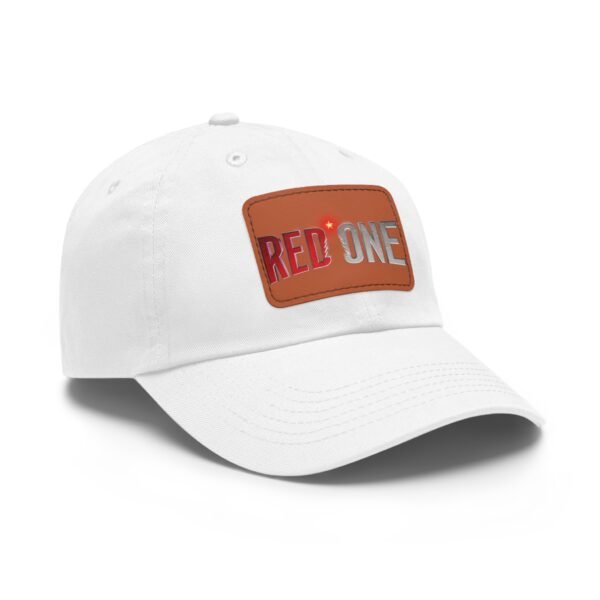 Red One Dad Hat with Leather Patch - Image 2