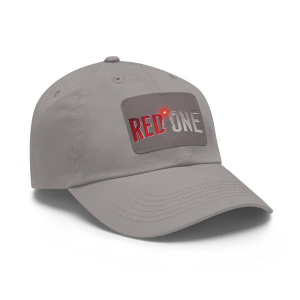 Red One Dad Hat with Leather Patch - Image 30