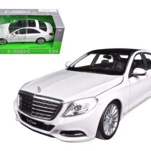 Mercedes Benz S Class with Sunroof White "NEX Models" 1/24 Diecast Model Car by Welly