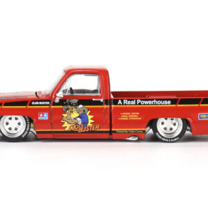 Chevrolet Silverado Pickup Truck "Clod Buster" Orange with Black Stripes (Designed by Jun Imai) "Tamiya x Kaido House" Special 1/64 Diecast Model Car by Mini GT