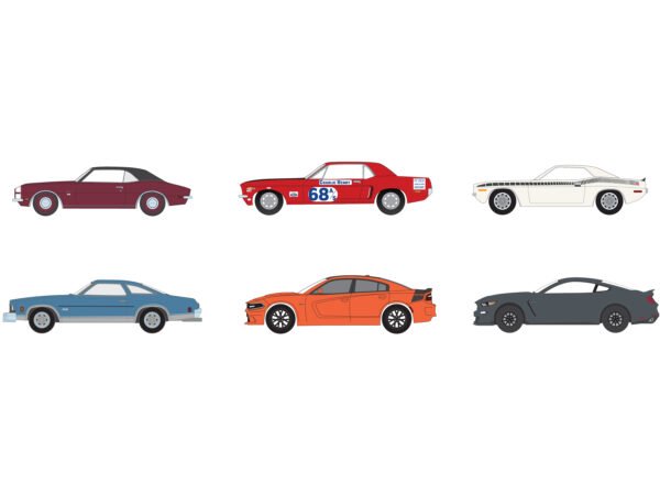 "GreenLight Muscle" Set of 6 pieces Series 29 1/64 Diecast Model Cars by Greenlight