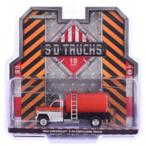 1984 Chevrolet C-70 Fertilizer Truck Red and White Cab with Red Tank "S.D. Trucks" Series 19 1/64 Diecast Model by Greenlight