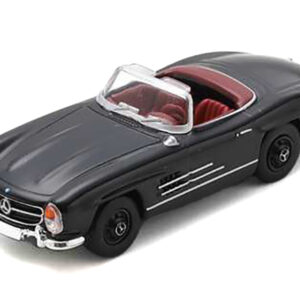 Mercedes-Benz 300 SL Roadster Black with Red Interior 1/87 (HO) Diecast Model Car by Schuco