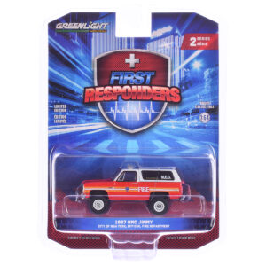 1987 GMC Jimmy "FDNY (The Official Fire Department City of New York) M.E.U. (Medical Equipment Unit)" Red and White "First Responders" Series 2  1/64 Diecast Model Car by Greenlight