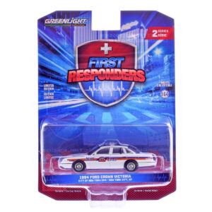 1994 Ford Crown Victoria "NYC EMS (City of New York Emergency Medical Service)" White with Blue and Red Stripes "First Responders" Series 2 1/64 Diecast Model Car by Greenlight