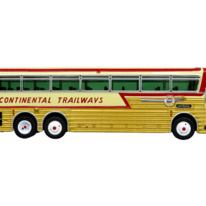 1969 Eagle Model 05 Coach Bus "Golden Eagle - Continental Trailways" Gold Metallic and Cream with Red Stripes Limited Edition to 504 pieces Worldwide 1/87 (HO) Diecast Model by Iconic Replicas