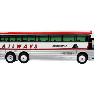 1969 Eagle Model 05 Coach Bus "Adirondack Trailways" White and Red Limited Edition to 504 pieces Worldwide 1/87 (HO) Diecast Model by Iconic Replicas