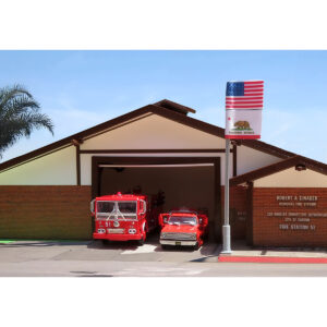 Fire Station 51 LACoFD (Los Angeles County Fire Department) Diorama EZ Assembly Kit "Emergency!" (1972-1977) TV Series 1/87 (HO) Model by Iconic Replicas