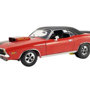 1970 Dodge Challenger R/T "Dodge Fever" Bright Red with Black Stripes and Black Vinyl Top Limited Edition to 588 pieces Worldwide 1/18 Diecast Model Car by ACME