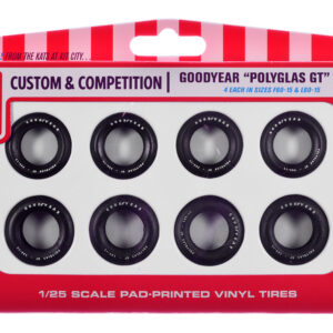 Model Kit "Goodyear Polyglas GT" Tires Set of 8 Pieces for 1/25 Scale Models by AMT