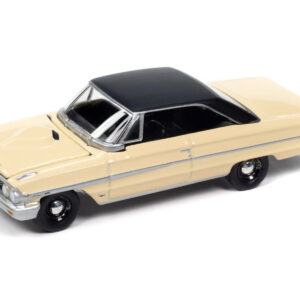 1964 Ford Galaxie 500 XL Sunshine Yellow with Black Top "Vintage Muscle" Series 1/64 Diecast Model Car by Auto World