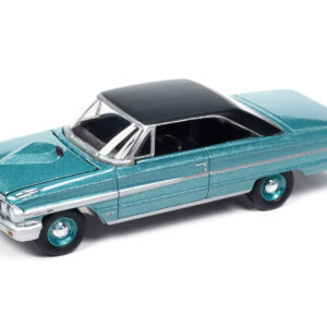 1964 Ford Galaxie 500 XL Dynasty Green Metallic with Black Top "Vintage Muscle" Series 1/64 Diecast Model Car by Auto World