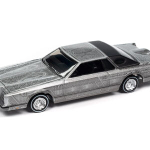 1979 Lincoln Continental Lowrider Silver Metallic with Lowrider Graphics "Luxury Cruisers" Series 1/64 Diecast Model Car by Auto World