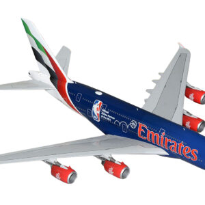 Airbus A380-800 Commercial Aircraft "Emirates Airlines - Official NBA Partner" (A6-EOD) Blue with Tail Graphics "Gemini 200" Series 1/200 Diecast Model Airplane by GeminiJets