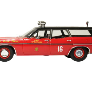 1970 Ford Galaxie Station Wagon "Chicago Fire Department Chief 16th Battalion" Red with Black Top Limited Edition to 300 pieces Worldwide 1/43 Model Car by Goldvarg Collection