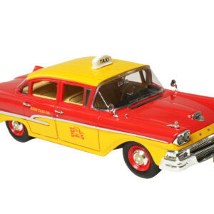 1958 Ford Custom 300 Taxi Cab "Kind Taxi Co." Red and Yellow with Yellow Interior Limited Edition to 200 pieces Worldwide 1/43 Model Car by Goldvarg Collection