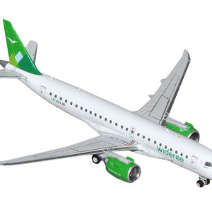 Embraer E190-E2 Commercial Aircraft "Wideroe" (LN-WEA) White with Green Tail 1/400 Diecast Model Airplane by GeminiJets