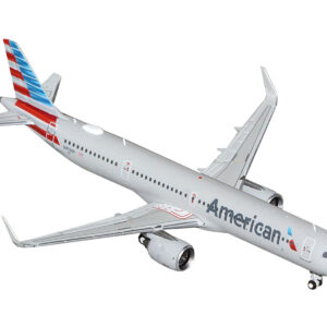 Airbus A321neo Commercial Aircraft "American Airlines" (N413AN) Gray with Striped Tail 1/400 Diecast Model Airplane by GeminiJets
