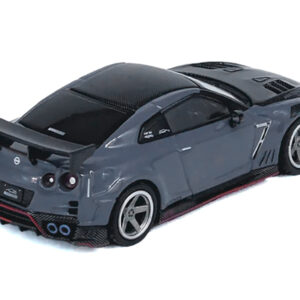 2024 Nissan GT-R (R35) Nismo "Top Secret" RHD (Right Hand Drive) Gray with Carbon Hood and Top "Hong Kong Toy Car Salon 2024 Special Edition" 1/64 Diecast Model Car by Inno Models