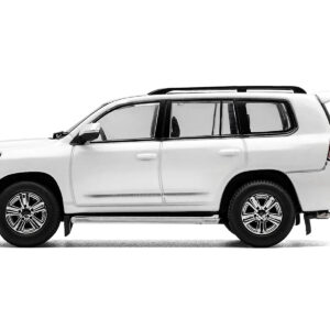 2015 Toyota Land Cruiser (200) White Metallic with Roof Rack 1/64 Diecast Model Car by GCD