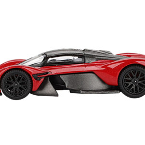 Aston Martin Valkyrie Hyper Red with Carbon Top Limited Edition to 3960 pieces Worldwide 1/64 Diecast Model Car by Mini GT
