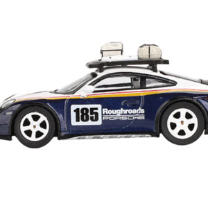 Porsche 911 Dakar Rallye Design Package #185 "Roughroads Porsche" White and Gentian Blue Metallic with Roofrack and Luggage Limited Edition 1/64 Diecast Model Car by Mini GT