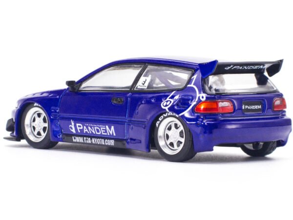 Pandem Civic EG6 RHD (Right Hand Drive) Blue Metallic "Enigma Exclusive Edition" 1/64 Diecast Model Car by Pop Race