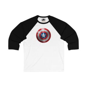 Captain America Unisex 3/4 Sleeve Baseball Tee