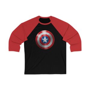 Captain America Unisex 3/4 Sleeve Baseball Tee
