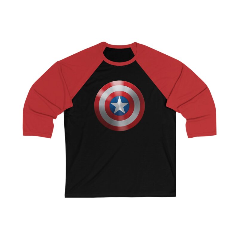 Captain America Unisex 3/4 Sleeve Baseball Tee