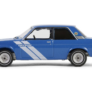 1972 Datsun 510 Blue Metallic with White Stripes "Show it Like it is - a Champion" "Vintage Ad Cars" Series 11 1/64 Diecast Model Car by Greenlight