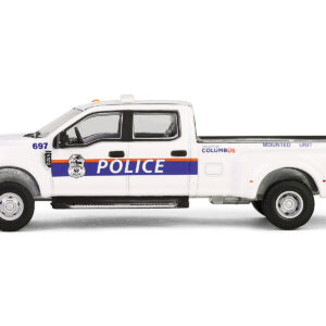 2019 Ford F-350 XL Dually Pickup Truck "Columbus Division of Police Mounted Unit Columbus OH" White "Dually Drivers" Series 15 1/64 Diecast Model Car by Greenlight