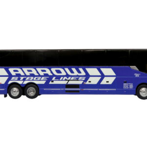 Prevost H3-45 Coach Bus "Arrow Stage Lines" Blue with White Graphics Limited Edition 1/87 (HO) Diecast Model by Iconic Replicas