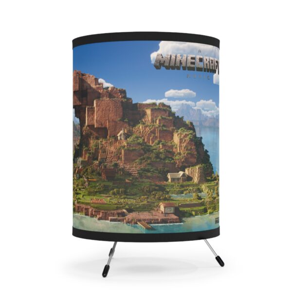 A Minecraft Movie Tripod Lamp with High-Res Printed Shade, USCA plug - Image 4