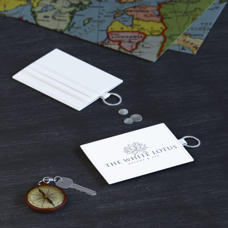 The White Lotus Saffiano Leather Card Holder - Image 4