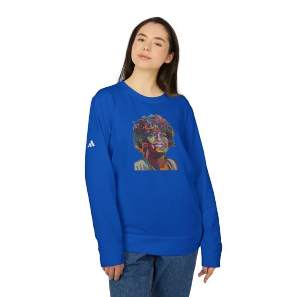 Whitney Houston Mural / Newark, NJ Adidas Unisex Fleece Crewneck Sweatshirt - Image 15