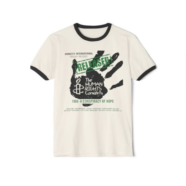 The Police & Friends - Amnesty International Conspiracy of Hope Concert Unisex Cotton Ringer T-Shirt - Image 9