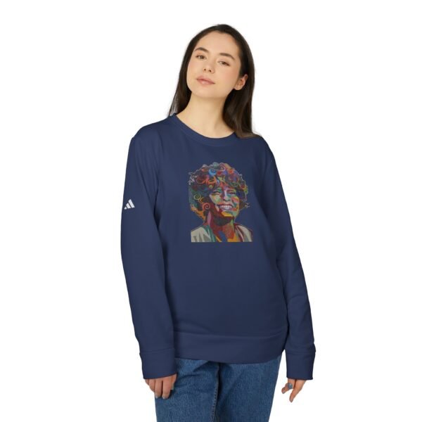 Whitney Houston Mural / Newark, NJ Adidas Unisex Fleece Crewneck Sweatshirt - Image 19