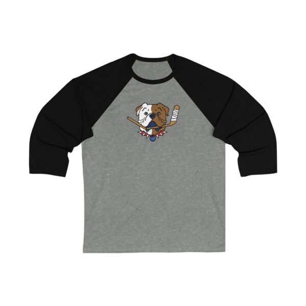 Shorsey 'Sudbury Blueberry Bulldogs' Unisex 3/4 Sleeve Baseball Tee - Image 3