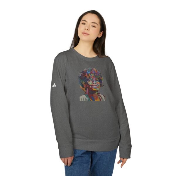 Whitney Houston Mural / Newark, NJ Adidas Unisex Fleece Crewneck Sweatshirt - Image 7