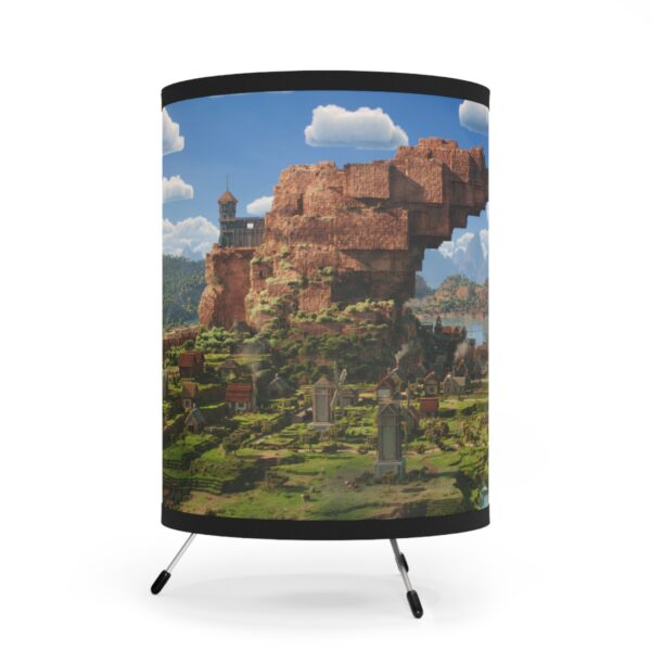 A Minecraft Movie Tripod Lamp with High-Res Printed Shade, USCA plug - Image 2