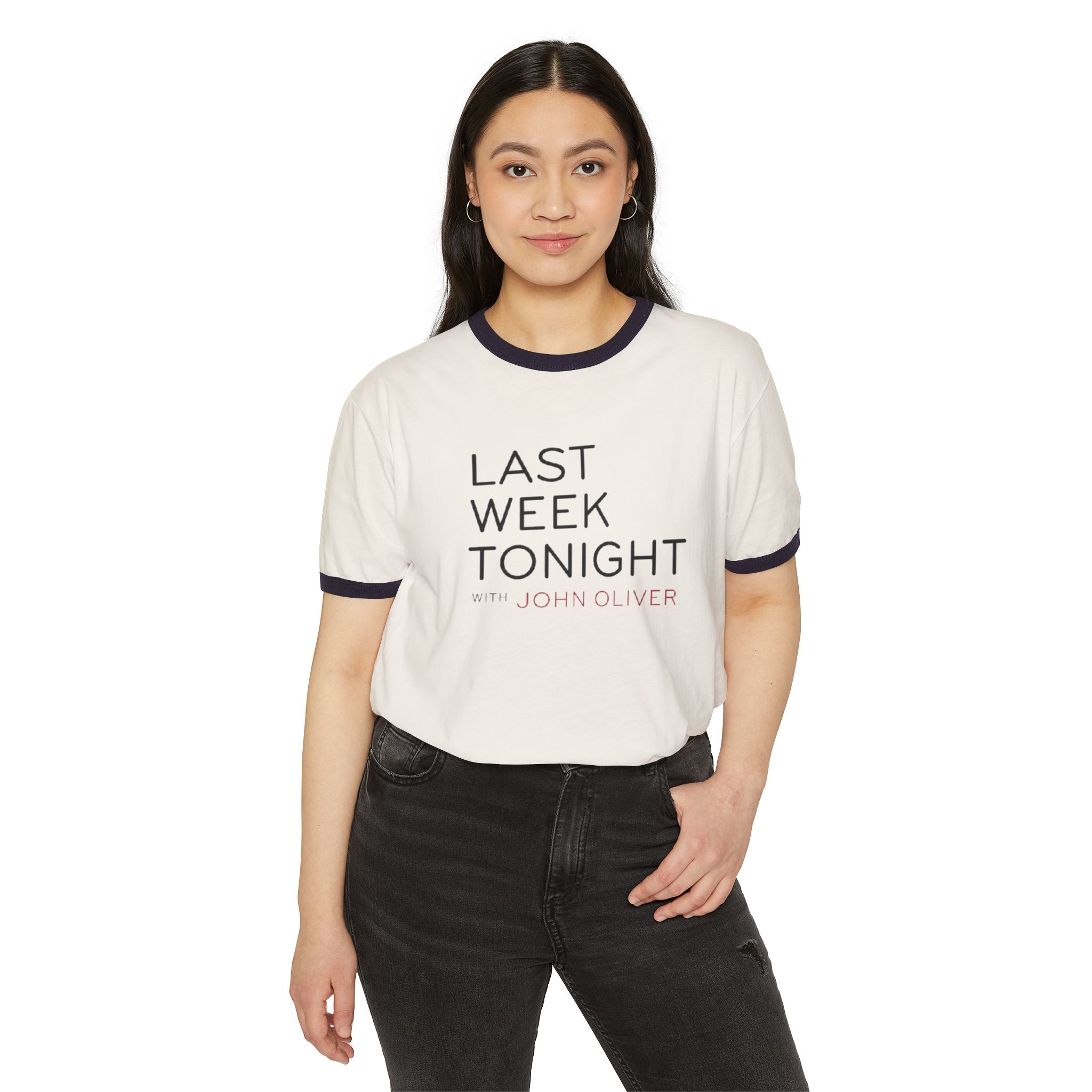 Last Week Tonight with John Oliver Unisex Cotton Ringer T-Shirt - Image 3