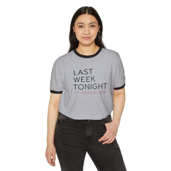Last Week Tonight with John Oliver Unisex Cotton Ringer T-Shirt - Image 15