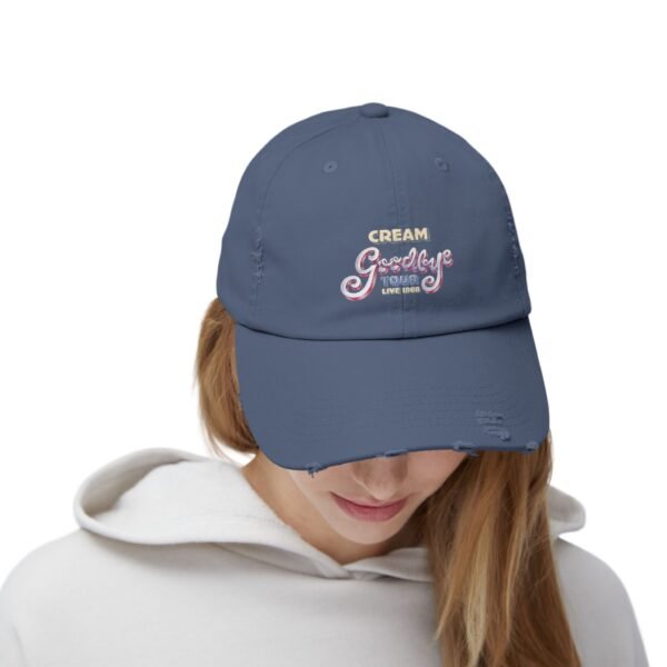 Cream Unisex Distressed Cap - Image 8